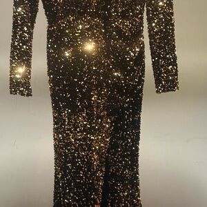 Elegant Gold Sequin Dress